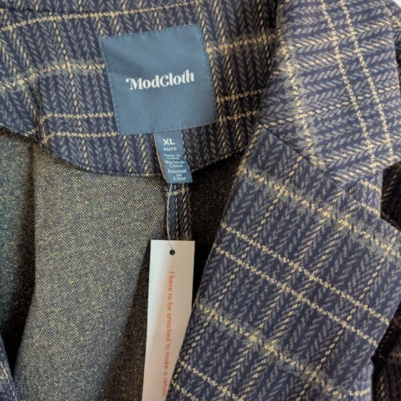 ModCloth Wrap Blazer Jacket in sparkly plaid - Picture 5 of 8